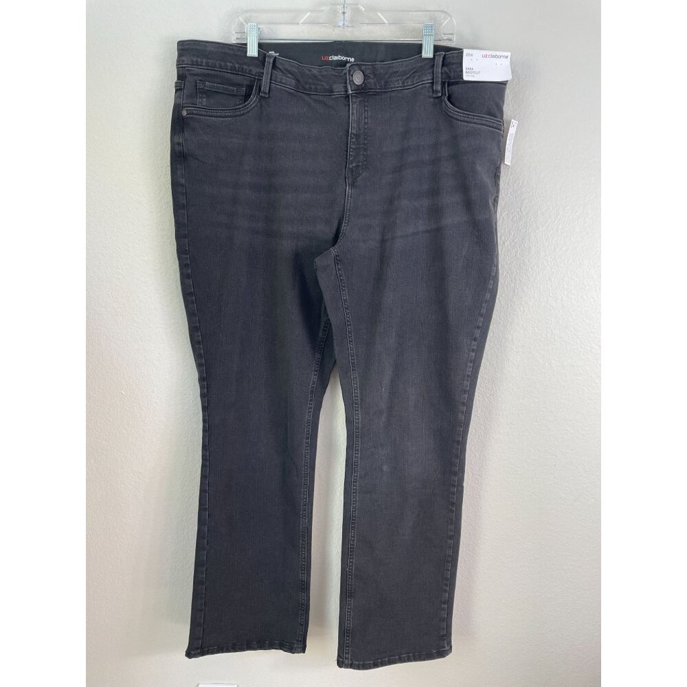 NEW Liz Claiborne Womens‎ Plus 20W Sara Bootcut Mid Rise Jeans Stretch Black